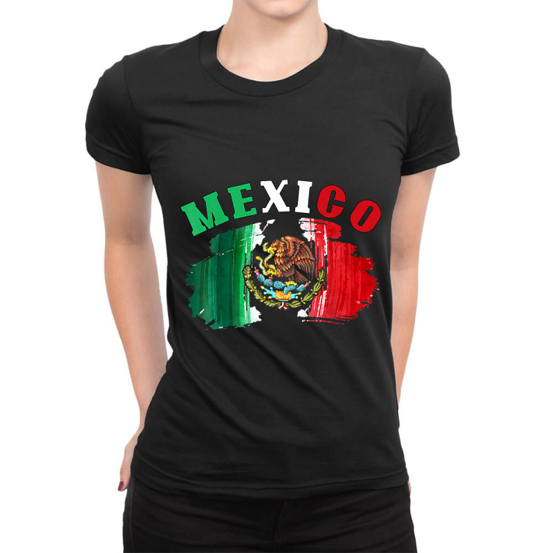 Mexico Mexican Flag Pride Eagle Red Green And White Ladies Fitted T-Shirt by SavannahGuerrero | Artistshot