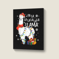 Fa La La Llama Funny Christmas Christmas Lllama Lover Portrait Canvas Print | Artistshot