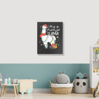 Fa La La Llama Funny Christmas Christmas Lllama Lover Portrait Canvas Print | Artistshot