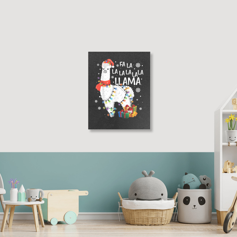 Fa La La Llama Funny Christmas Christmas Lllama Lover Portrait Canvas Print | Artistshot