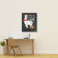 Fa La La Llama Funny Christmas Christmas Lllama Lover Portrait Canvas Print | Artistshot