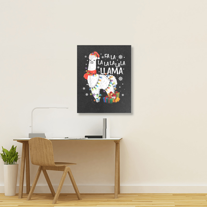 Fa La La Llama Funny Christmas Christmas Lllama Lover Portrait Canvas Print | Artistshot