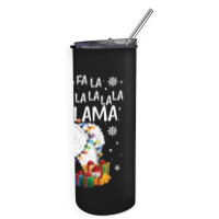 Fa La La Llama Funny Christmas Christmas Lllama Lover Skinny Tumbler | Artistshot