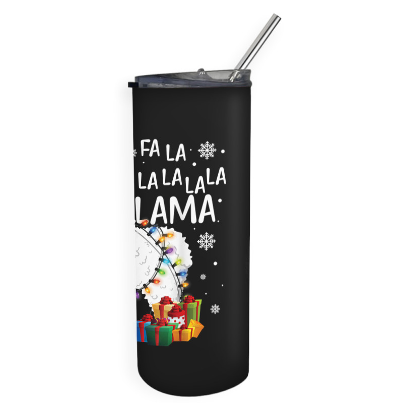 Fa La La Llama Funny Christmas Christmas Lllama Lover Skinny Tumbler | Artistshot