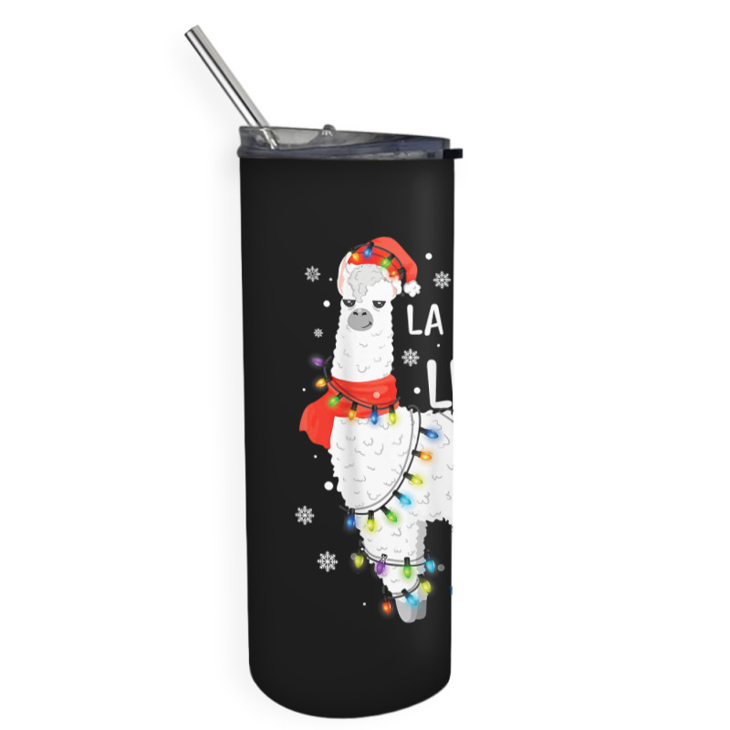 Fa La La Llama Funny Christmas Christmas Lllama Lover Skinny Tumbler | Artistshot