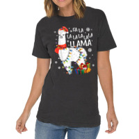 Fa La La Llama Funny Christmas Christmas Lllama Lover Vintage T-shirt | Artistshot