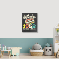 70th Birthday September 1952 Retro Cassette Limited Edition Portrait Canvas Print | Artistshot