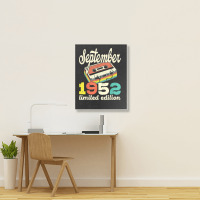 70th Birthday September 1952 Retro Cassette Limited Edition Portrait Canvas Print | Artistshot