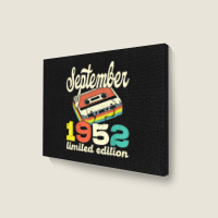 70th Birthday September 1952 Retro Cassette Limited Edition Landscape Canvas Print | Artistshot