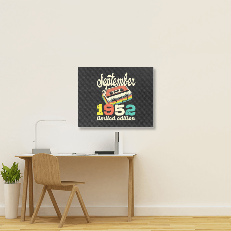 70th Birthday September 1952 Retro Cassette Limited Edition Landscape Canvas Print | Artistshot