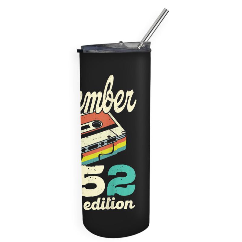 70th Birthday September 1952 Retro Cassette Limited Edition Skinny Tumbler | Artistshot