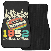 70th Birthday September 1952 Retro Cassette Limited Edition Front Car Mat | Artistshot