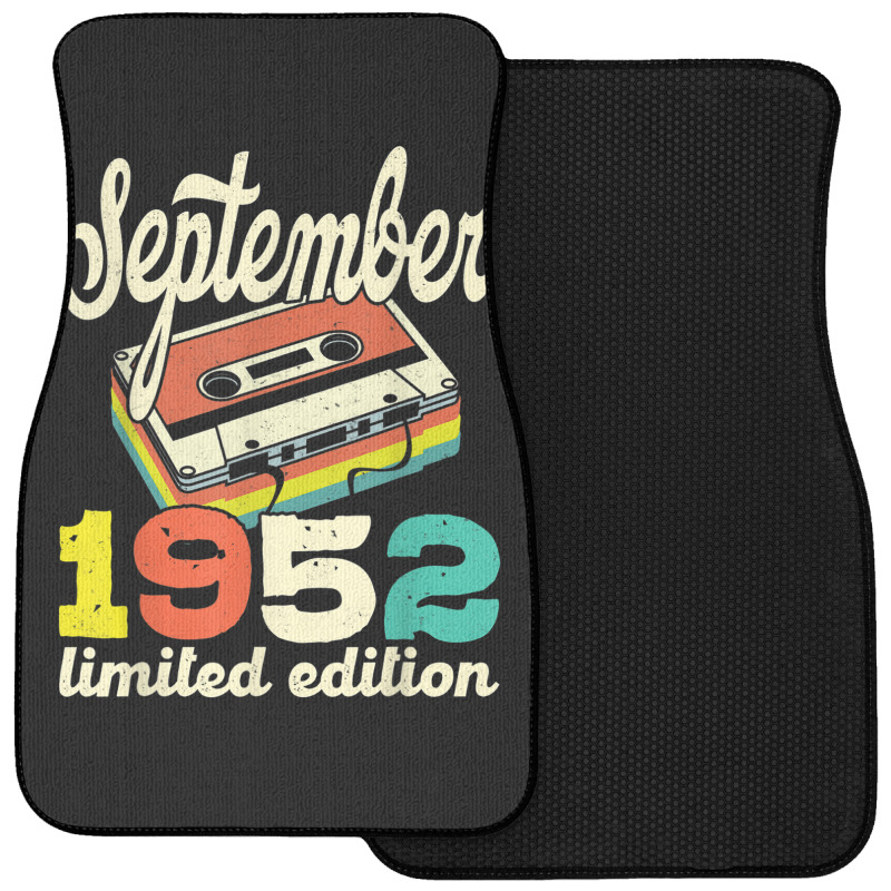 70th Birthday September 1952 Retro Cassette Limited Edition Front Car Mat | Artistshot