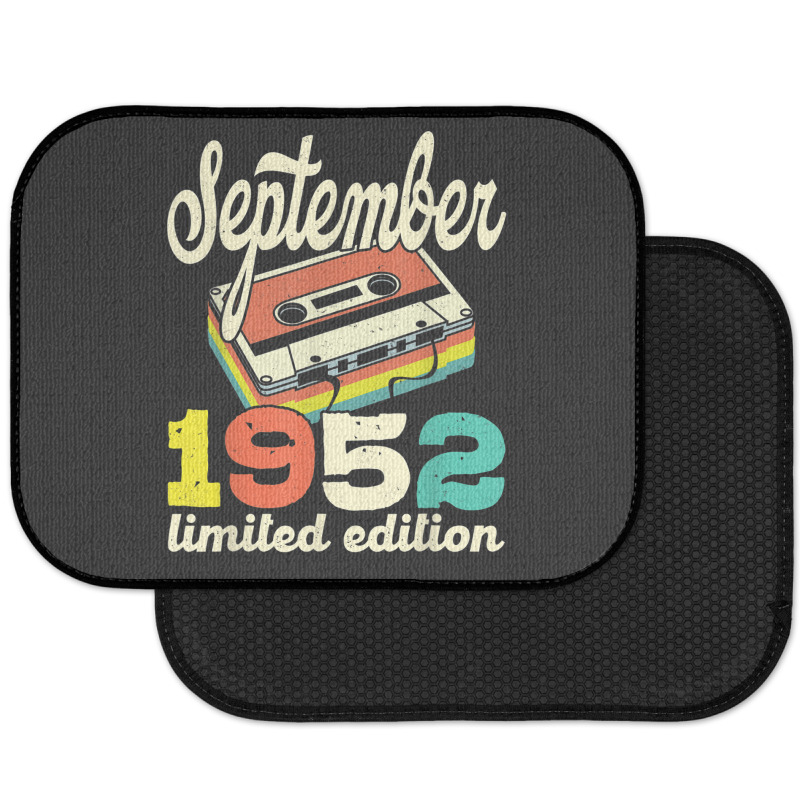 70th Birthday September 1952 Retro Cassette Limited Edition Rear Car Mat | Artistshot