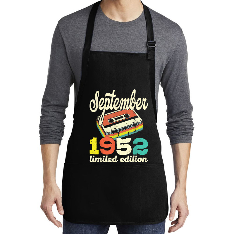 70th Birthday September 1952 Retro Cassette Limited Edition Medium-length Apron | Artistshot