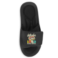 70th Birthday September 1952 Retro Cassette Limited Edition Slide Sandal | Artistshot