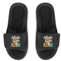 70th Birthday September 1952 Retro Cassette Limited Edition Slide Sandal | Artistshot