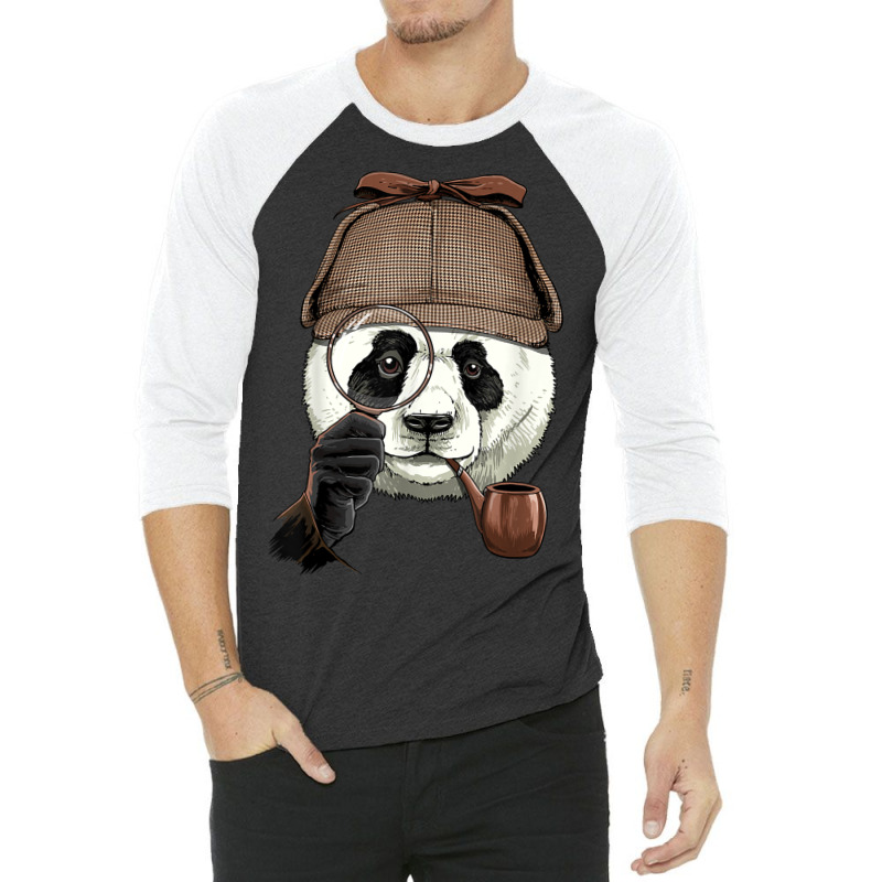 Detective Giant Panda Spy Investigator Wildlife Bear Lover 3/4 Sleeve Shirt by Orchid | Artistshot