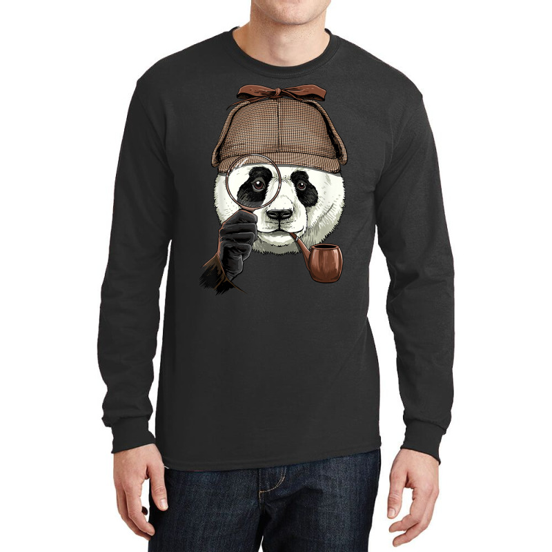 Detective Giant Panda Spy Investigator Wildlife Bear Lover Long Sleeve Shirts by Orchid | Artistshot