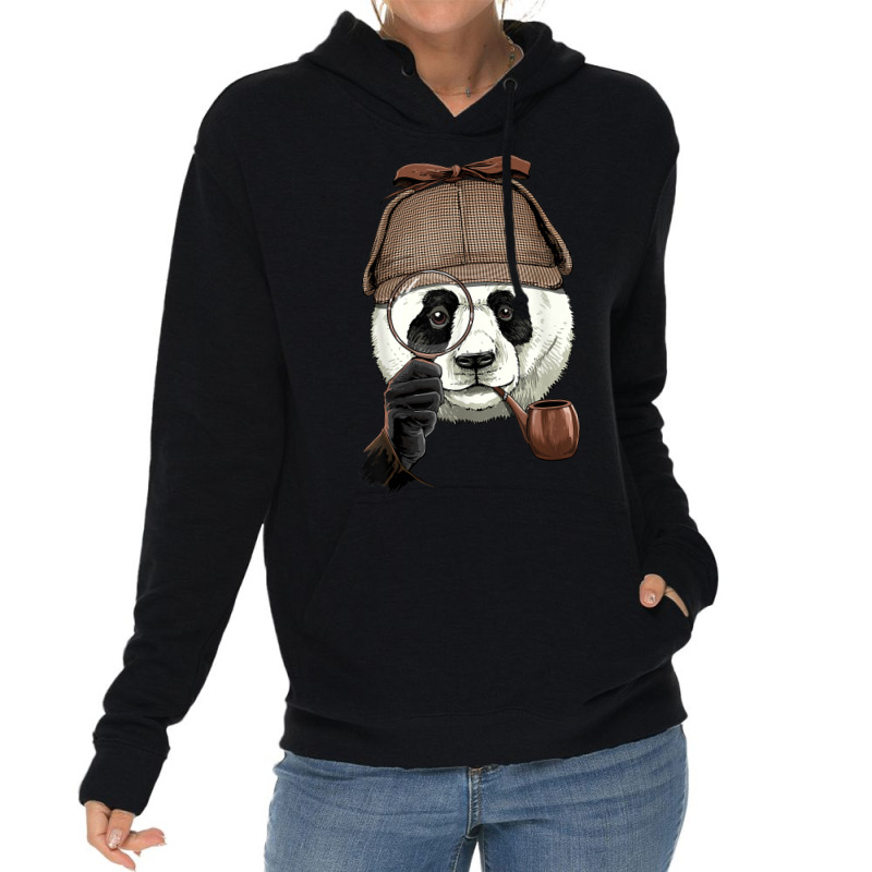 Detective Giant Panda Spy Investigator Wildlife Bear Lover Lightweight Hoodie by Orchid | Artistshot