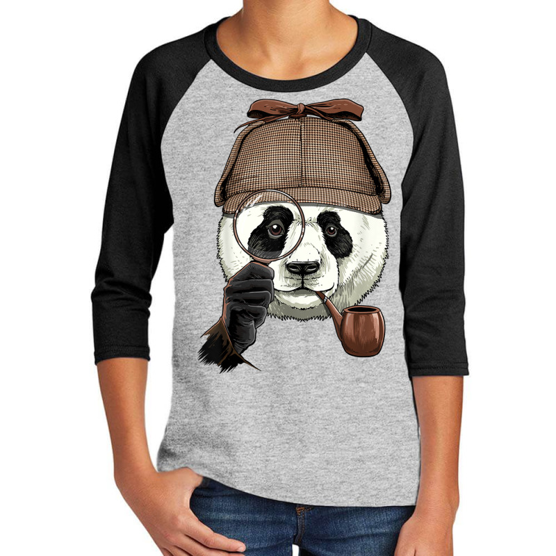 Detective Giant Panda Spy Investigator Wildlife Bear Lover Youth 3/4 Sleeve by Orchid | Artistshot