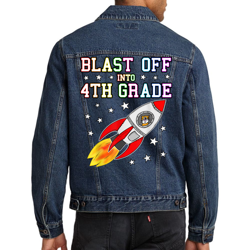 4th Grade Rocket Men Denim Jacket by Color | Artistshot