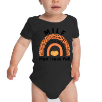 Milf Man I Love Fall Leopard Pumpkin Autumn Seasons Lover Baby Bodysuit | Artistshot