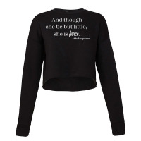 Womens Though She May Be Little But She's Fierce Shakespeare Quote V N Cropped Sweater | Artistshot