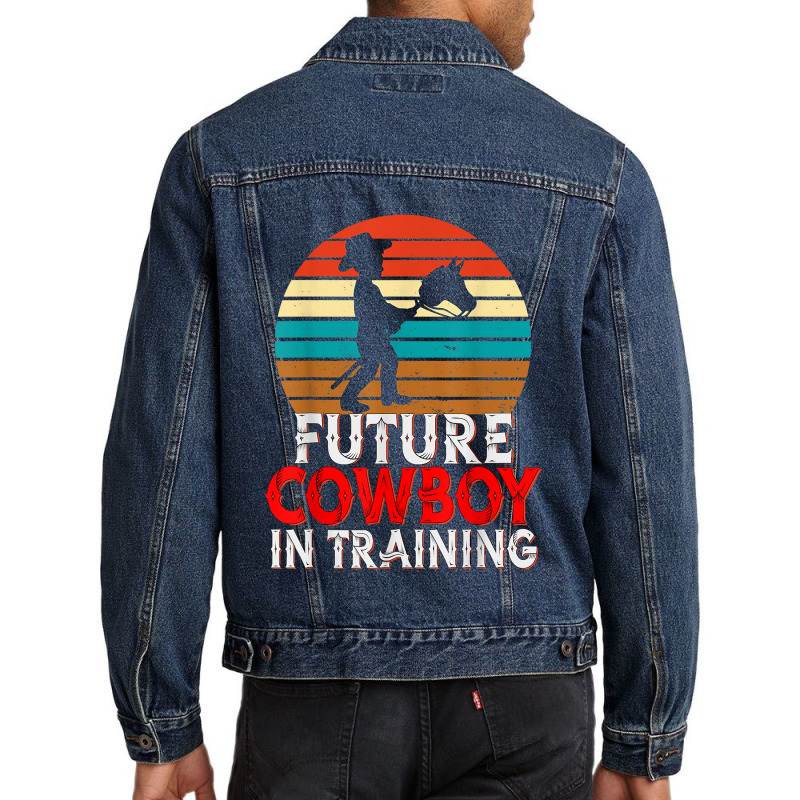 Future Cowboy In Training Rodeo Boy Wooden Horse Kids Men Denim Jacket by ArtistShaniya | Artistshot