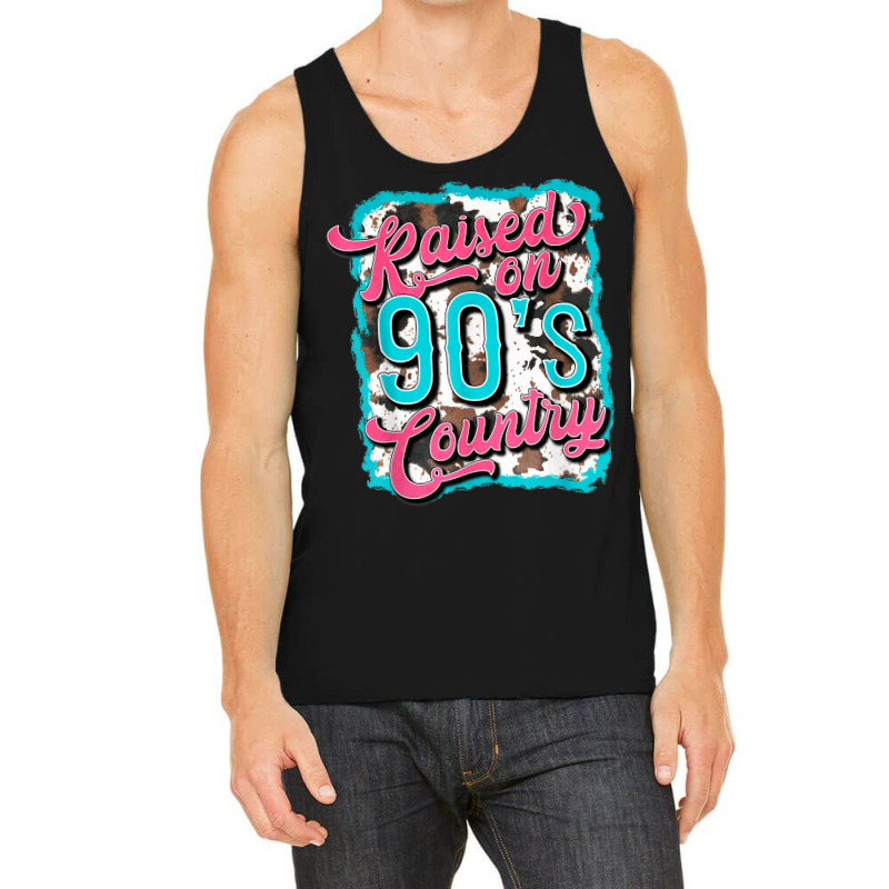 Raised On 90's Country Vintage Cow Look Tank Top | Artistshot