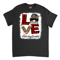 Technology Specialist Love Messy Bun Leopard Back To School Classic T-shirt | Artistshot