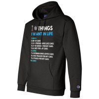 10 Things I Want In My Life Cars More Cars Funny Car Guy Champion Hoodie | Artistshot