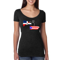 Half Puerto Rican Half Dominican Flag Map Combined Pr Rd Women's Triblend Scoop T-shirt | Artistshot