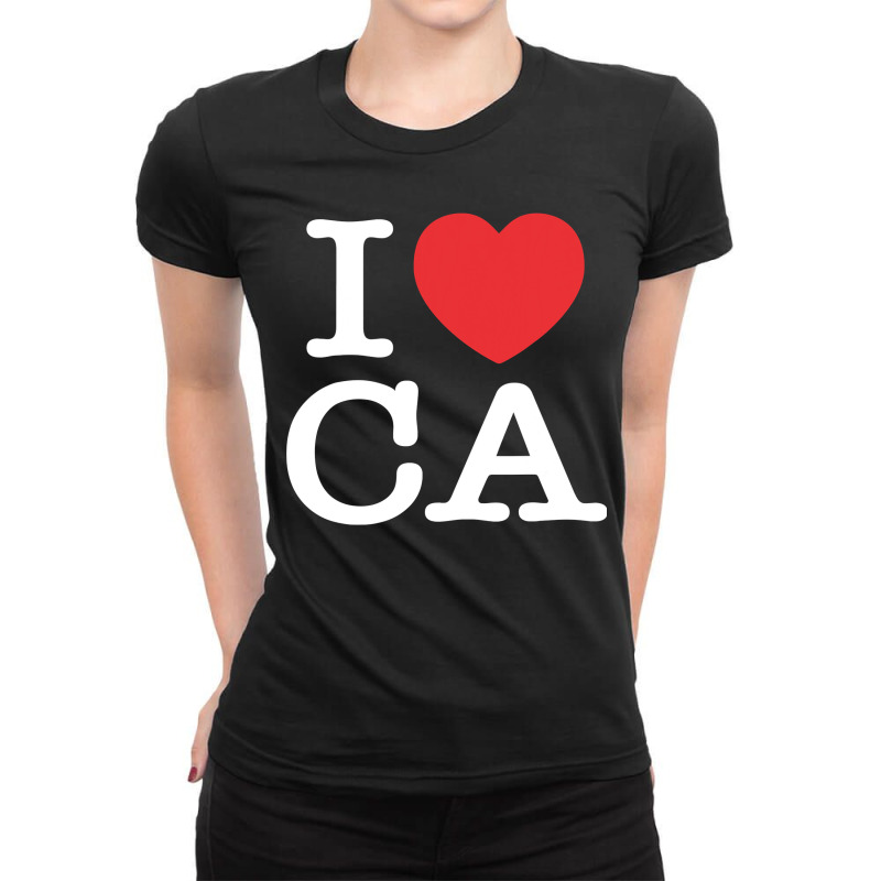 I Heart Ca Love California Ladies Fitted T-Shirt by cm-arts | Artistshot