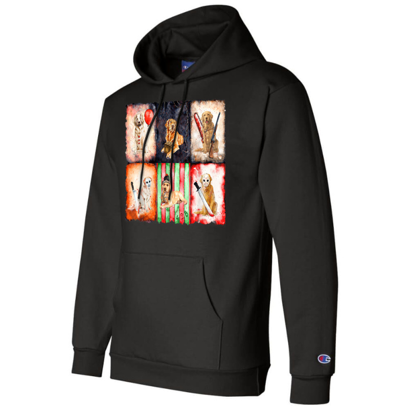 Ads Golden Retriever Horror Halloween Horror Movie Character Champion Hoodie | Artistshot