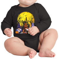 Three Gnomes Happy Halloween Fall Corn Candy Pumpkin Men Long Sleeve Baby Bodysuit | Artistshot