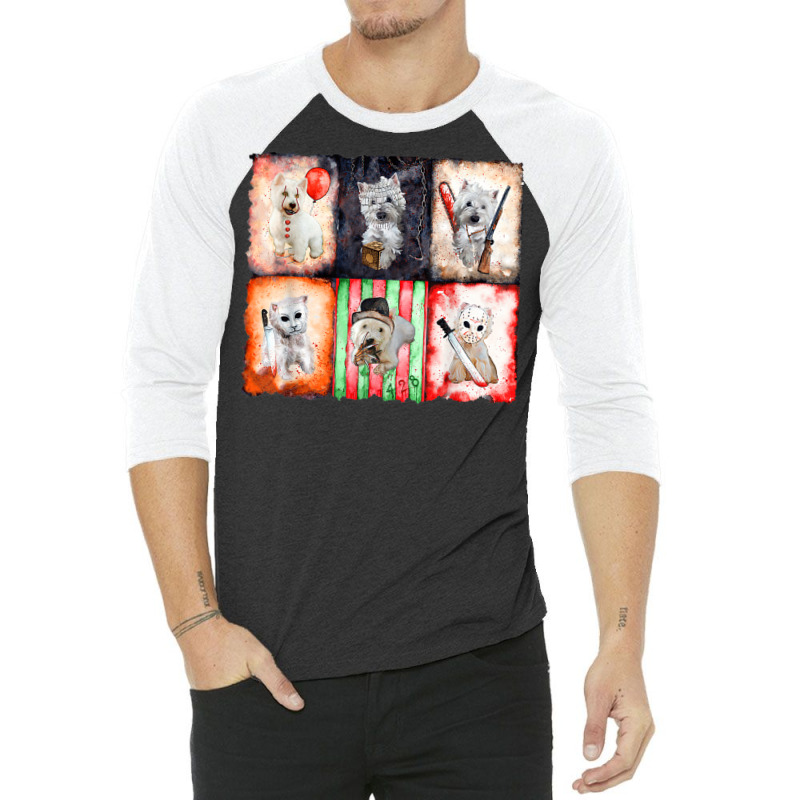 Ads Westie Horror Halloween 3/4 Sleeve Shirt | Artistshot