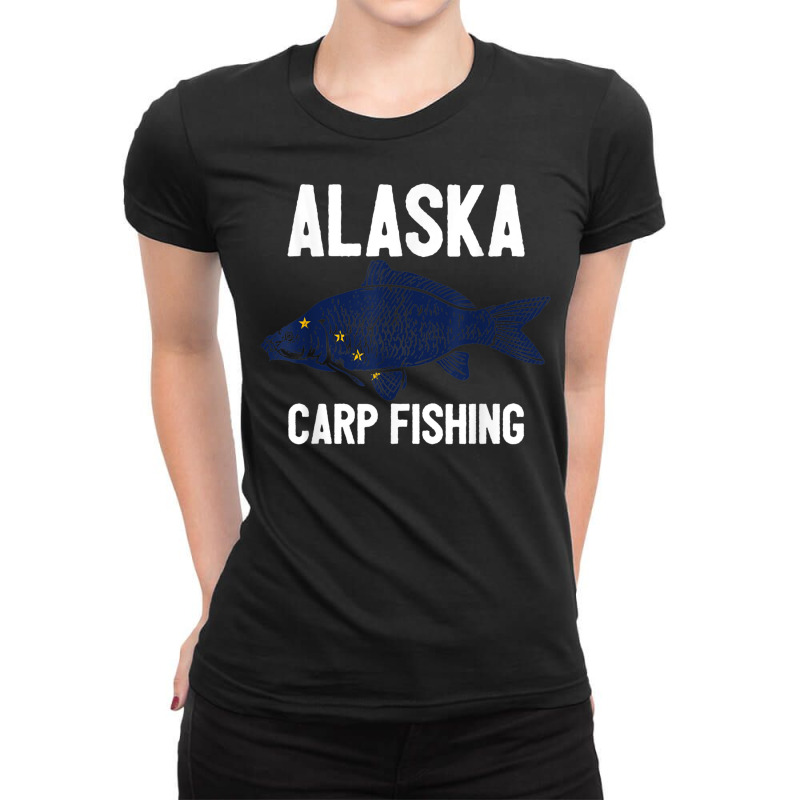 Alaska Carp Fishing Angler American Carp Angling Usa Ladies Fitted T-Shirt by Dapper | Artistshot