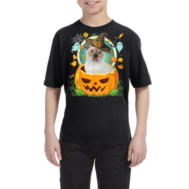 Happy Halloween Pumpkin Tonkinese Cat Witch Cute Hat Lover Youth Tee | Artistshot