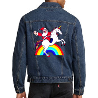 Santa Unicorn Men Denim Jacket | Artistshot