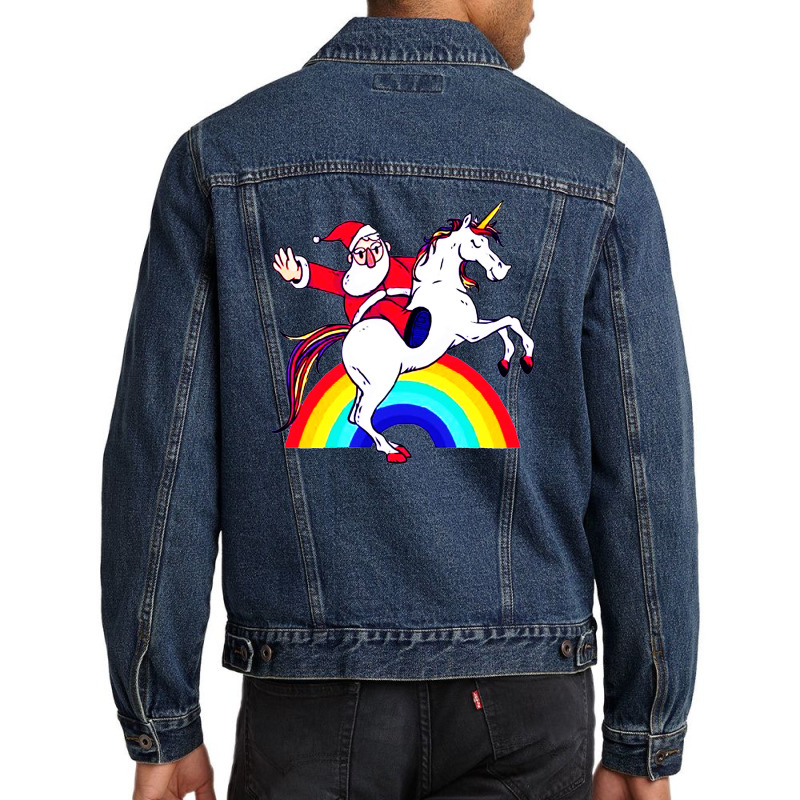 Santa Unicorn Men Denim Jacket by cm-arts | Artistshot