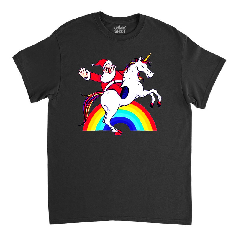 Santa Unicorn Classic T-shirt by cm-arts | Artistshot