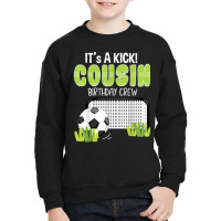 Soccer Cousin Birthday Crew Soccer Party Family Matching Youth Sweatshirt | Artistshot