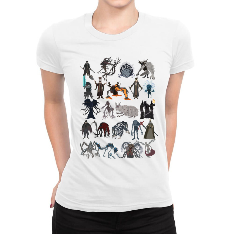 Bloodborne Bosses Ladies Fitted T-Shirt by CAROLEEGRAY | Artistshot