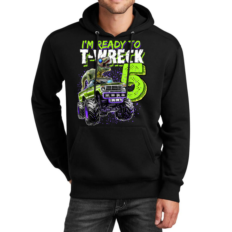 Ready To T-wreck 5 Dinosaur Monster Truck 5th Birthday Boys Unisex Hoodie | Artistshot