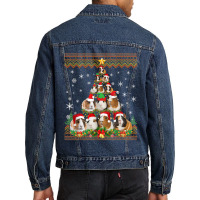 Funny Guinea Pig Christmas Ugly Sweater Christmas Tree Men Denim Jacket | Artistshot