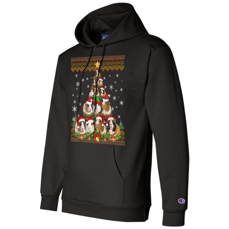 Funny Guinea Pig Christmas Ugly Sweater Christmas Tree Champion Hoodie | Artistshot