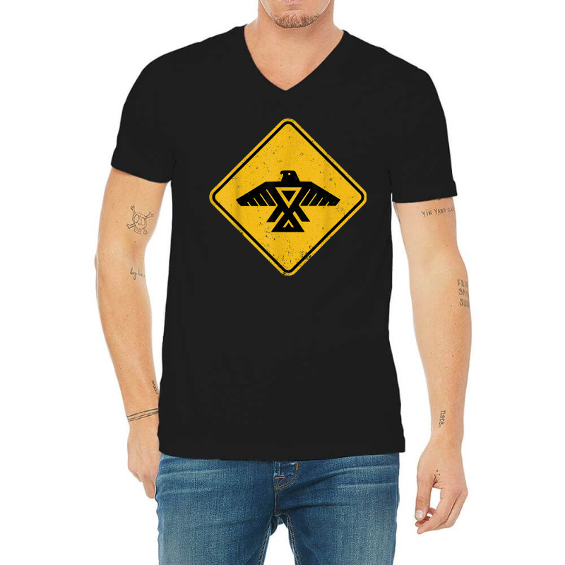 Vintage Thunderbird Sign V-neck Tee | Artistshot