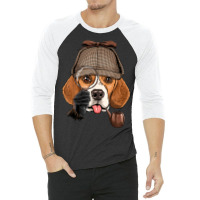 Detective Beagle Spy Investigator Puppy Beagle Dog Lover 3/4 Sleeve Shirt | Artistshot