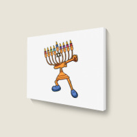 Hanukkah Dabbing Menorah Dab Dance Chanukah Jewish Landscape Canvas Print | Artistshot